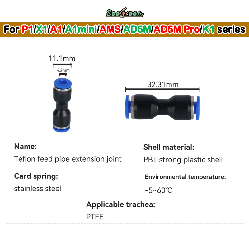 Ptfe Tape Thread - 1/2/3 adet 3D Yazıcı PTFE Pnömatik