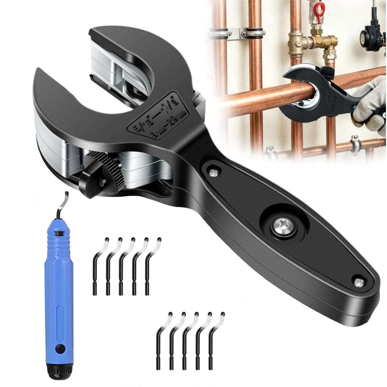Pipe Cutter Ratchet - Dar Alanlar İçin Çırpıtlı Boru Kesme