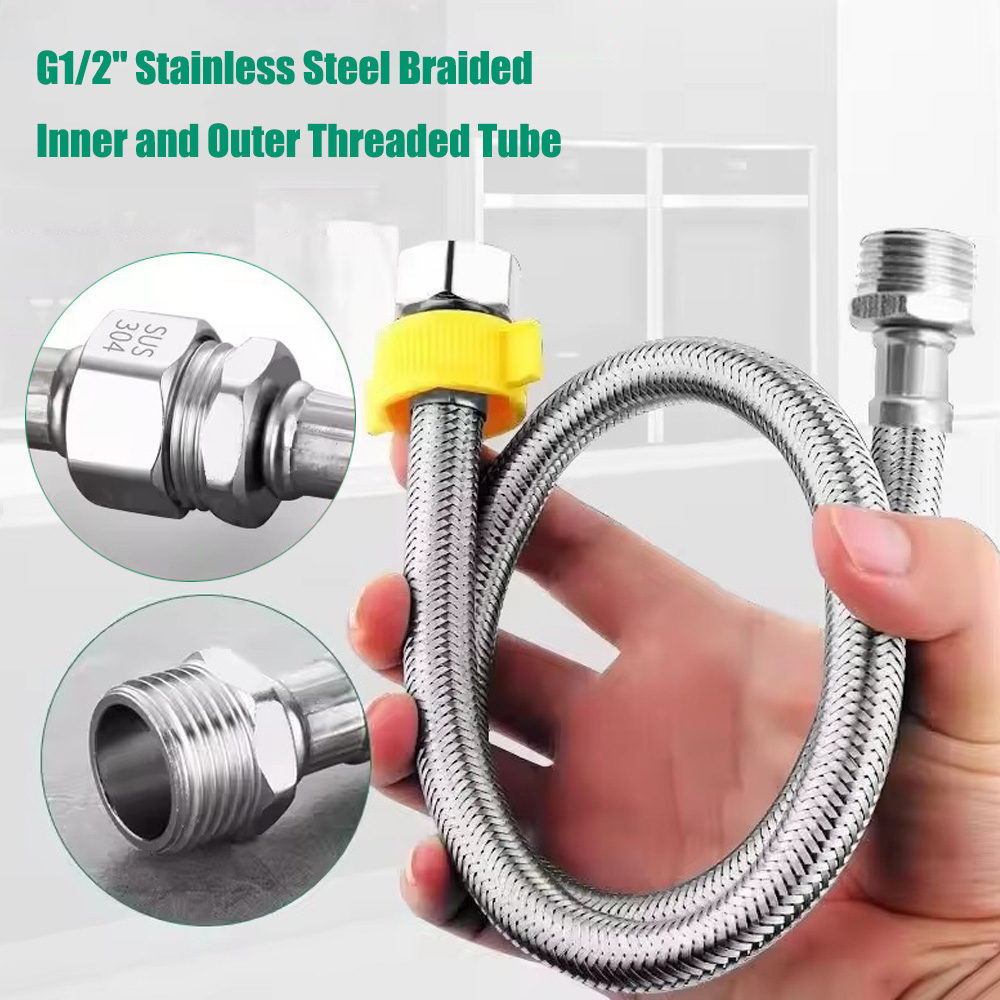 Flexible Hose Braided - 1 adet 20/40/60/80/100/150/200CM G1/2 İç ve