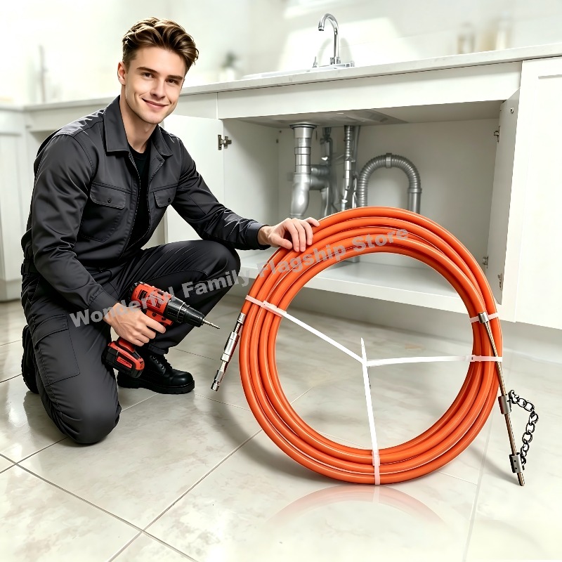 Drain Snake Flexible - Esnek Drenaj Açma Aleti Seti -
