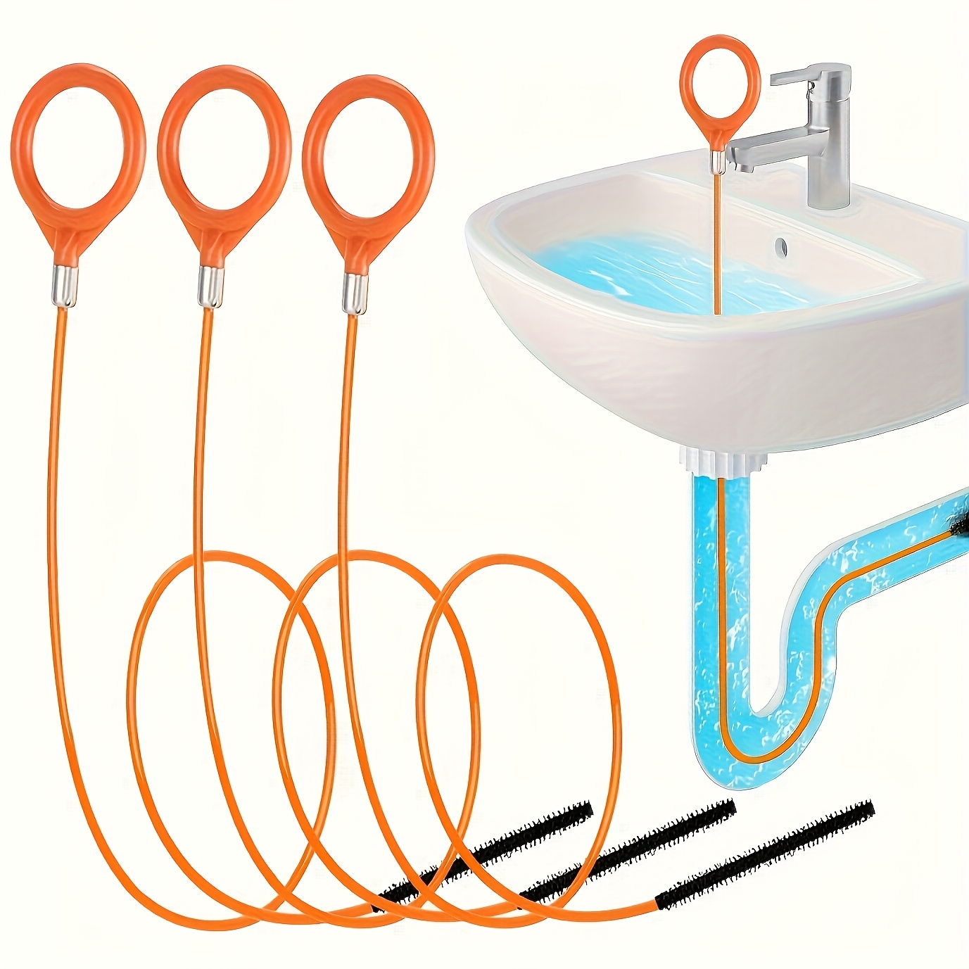 Drain Snake Flexible - Lavabo Tıkanıklık Giderici Alet, Esnek, Kırılmaya
