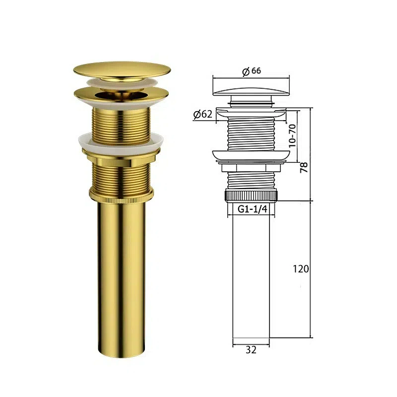 Drain Pipe Clip - İtmeli Çıkarma Sifonlu Lavabo Tıpası, Atık