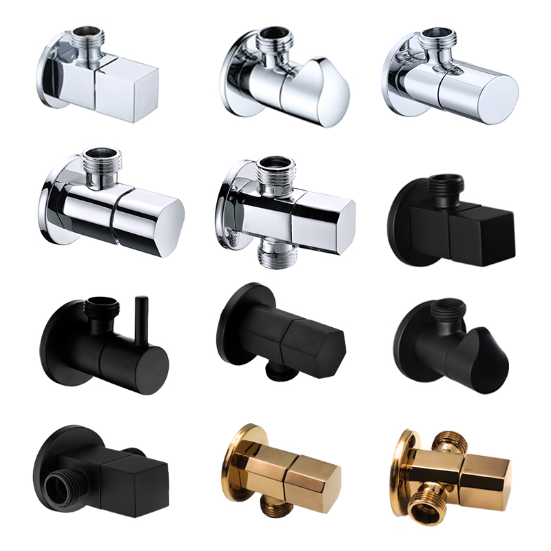 Toilet Fill Valve - Pirinç Açılı Vana Krom Siyah Gül