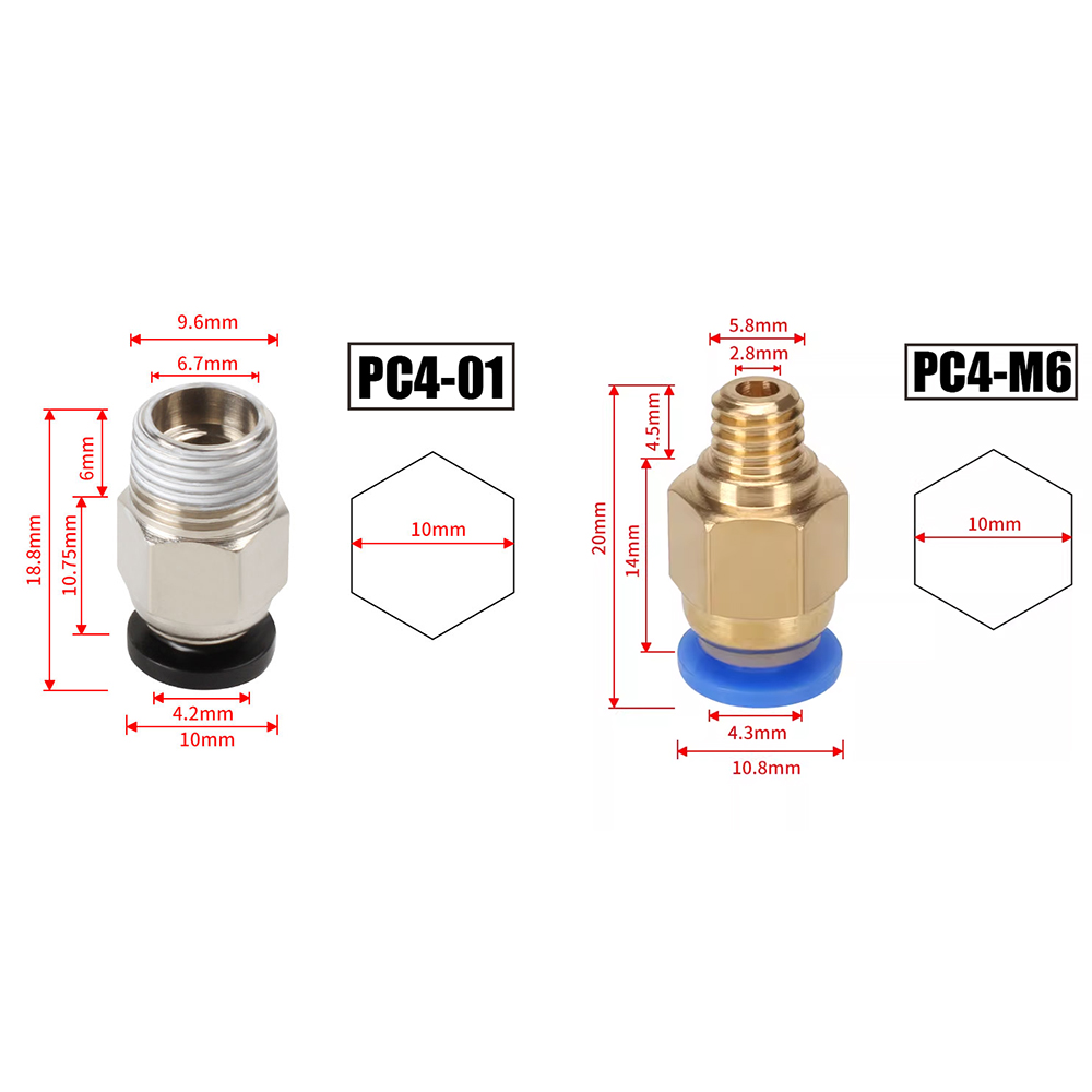 10 adet/grup PC4-M6 PC4-01 Hız - Ptfe Tape Thread incelemesi ve fiyatı